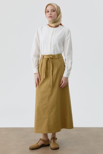 Pleated Pocket Skirt - Olive
