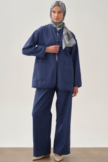 Pleated Denim Trousers - Indigo