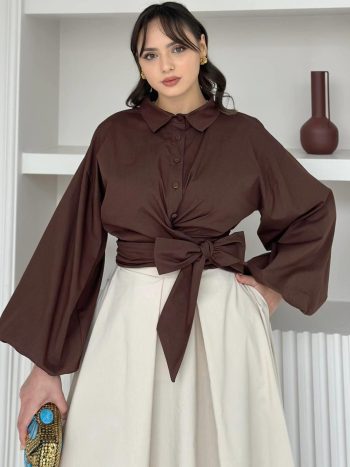 Poplin Tunik Kahverengi