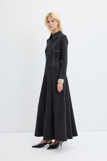 Punto Stitch Knit Dress Black