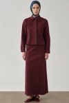 Tasseled Pocket Canvas Skirt - Plum