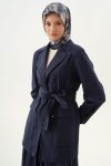 Riveted Belted Jacket - Navy