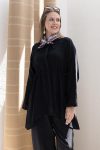 Black Asymmetric Cut Buttoned Shirt