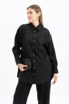 Black Fisto-Detailed Large Pocket Shirt Tunic