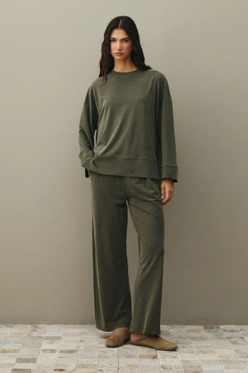 Tencel Modal Palazzo Set in Moss Green