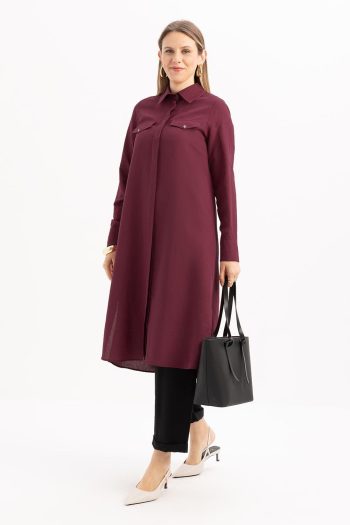Cherry Slit Linen Shirt Tunic